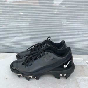 Nike Vapor Edge Shark BG Cleats Boys Black Gray Football Shoe Size 2Y